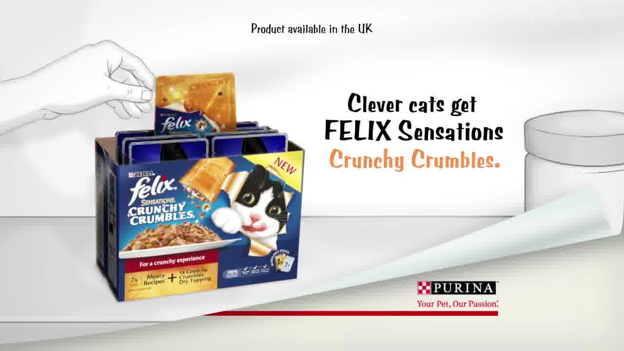 introducing new felix sensations crunchy crumbles