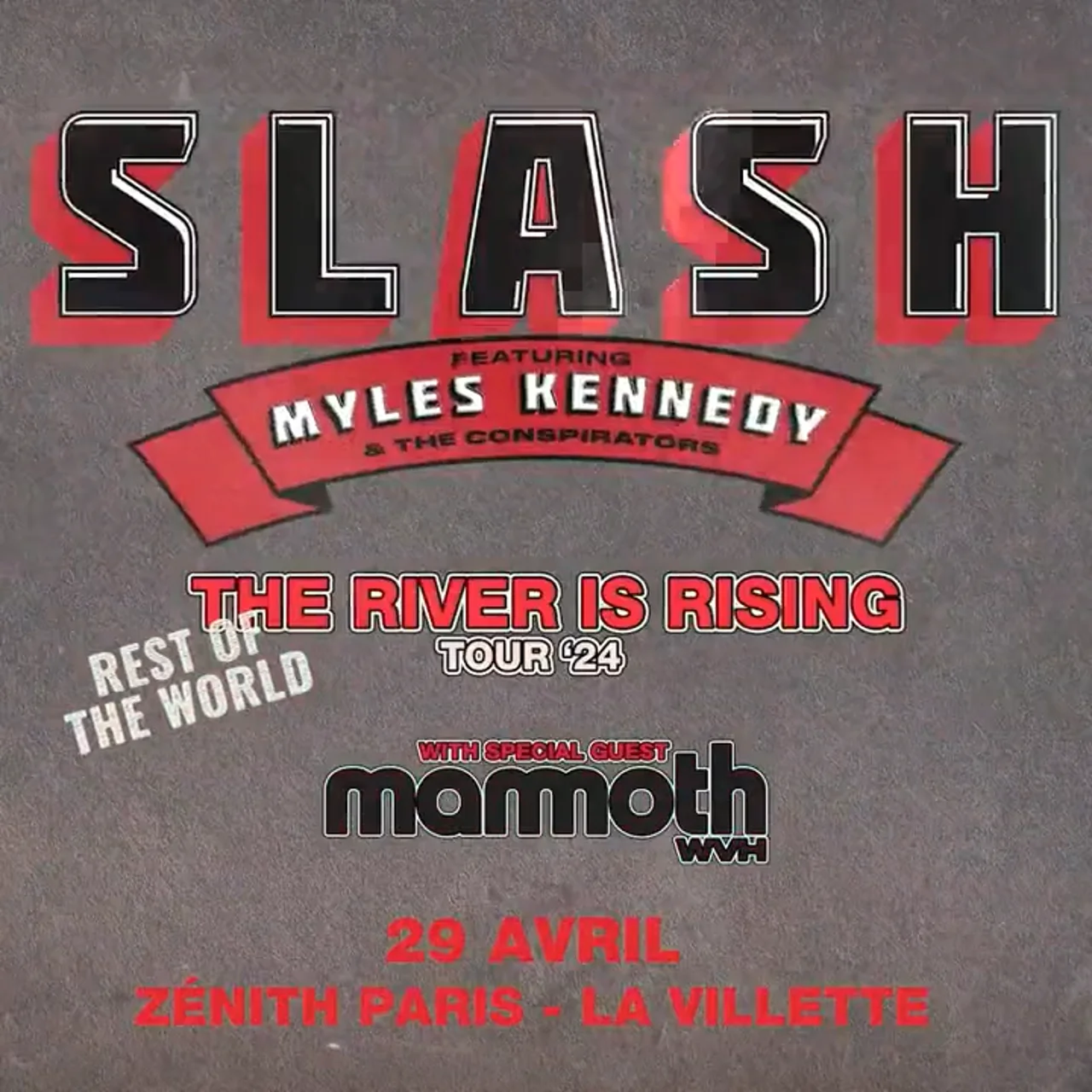 Slash ft. Myles Kennedy and The Conspirators Books The River Is Rising -  Rest Of The World Tour '24 - Ghost Cult MagazineGhost Cult Magazine