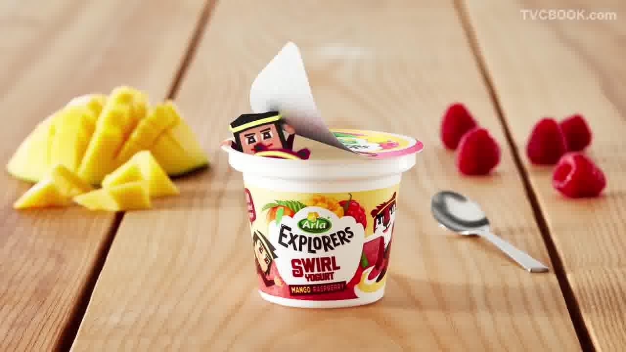 ARLA KIDS Swirl-Yoghurt Raspberry-Mango CUP Animation