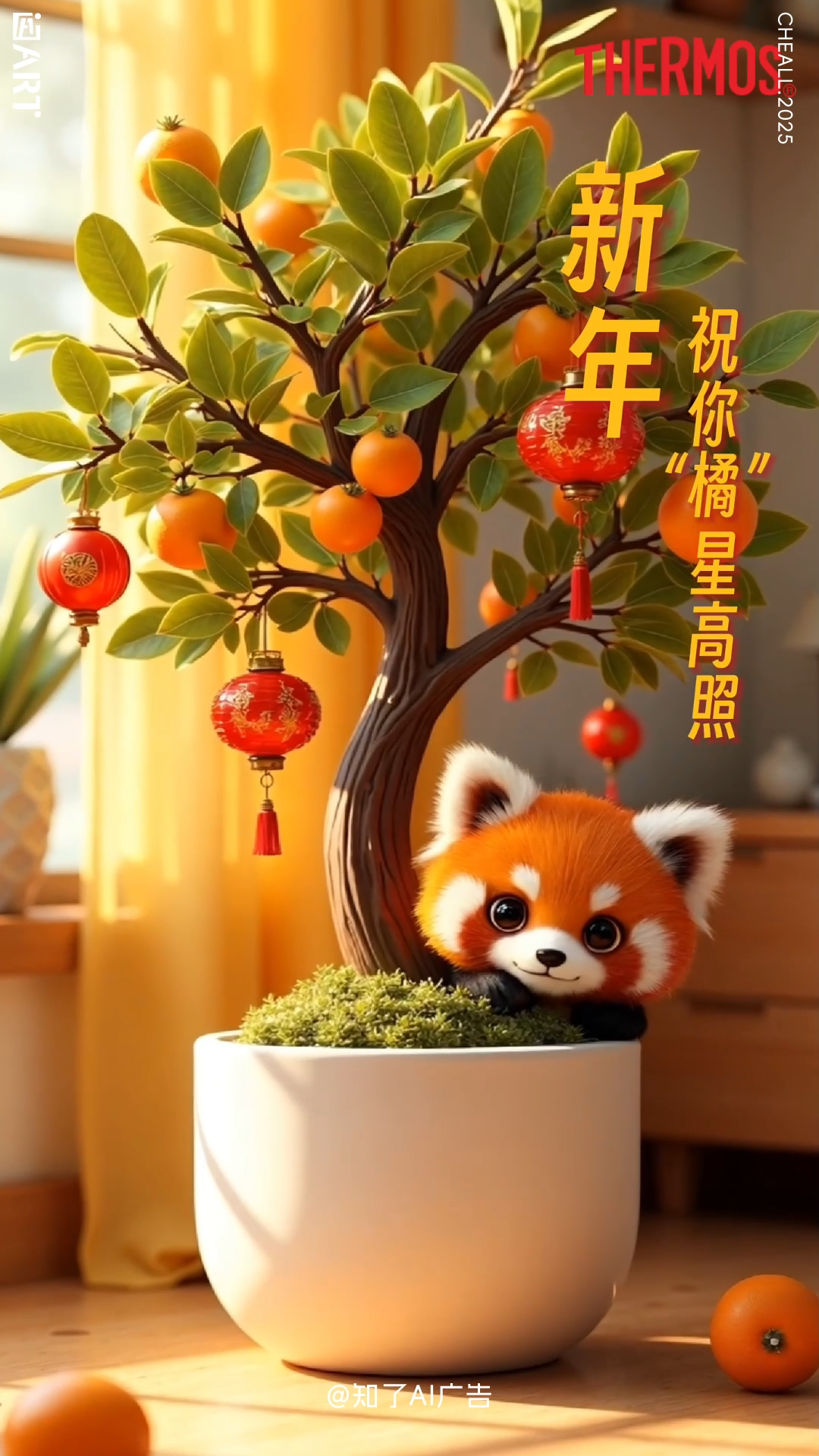 膳魔师保温杯萌宠系列AIGC春节祝福